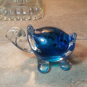 Art Glass blue Turtle